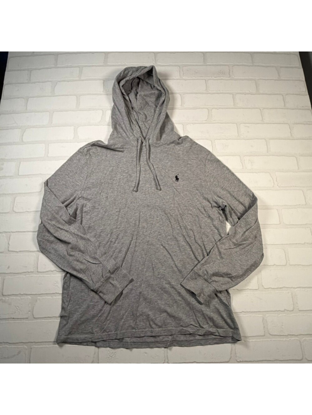 Polo Ralph Lauren Hoodie Long Sleeve Tee Shirt Large Heather Gray